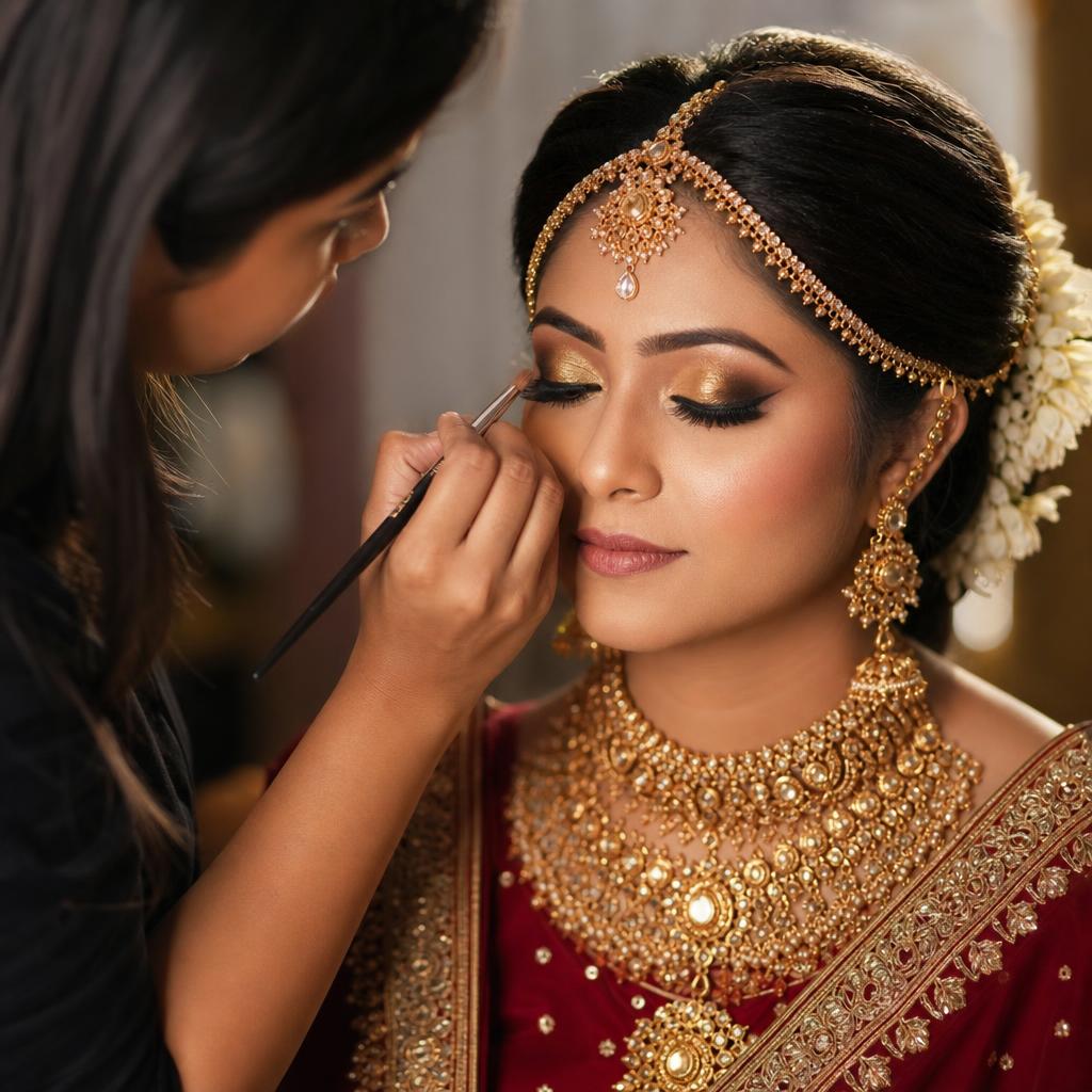 Bridal makeup transformation